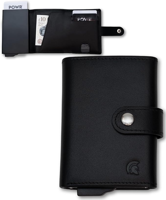 RFID Blocking Metal Cardholder Wallet with Coin Compartment POWR